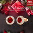 Fashionable Luxury Red Color Crystal Round Shape Stud Earrings - 200000171 Find Epic Store