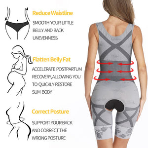 Women Shapewear Bodysuit Full Body Shaper Fiber Waist Trainer Corset Magic Slim Tummy Control Slimming Bodysuit Thigh Reducer - 31205 Find Epic Store