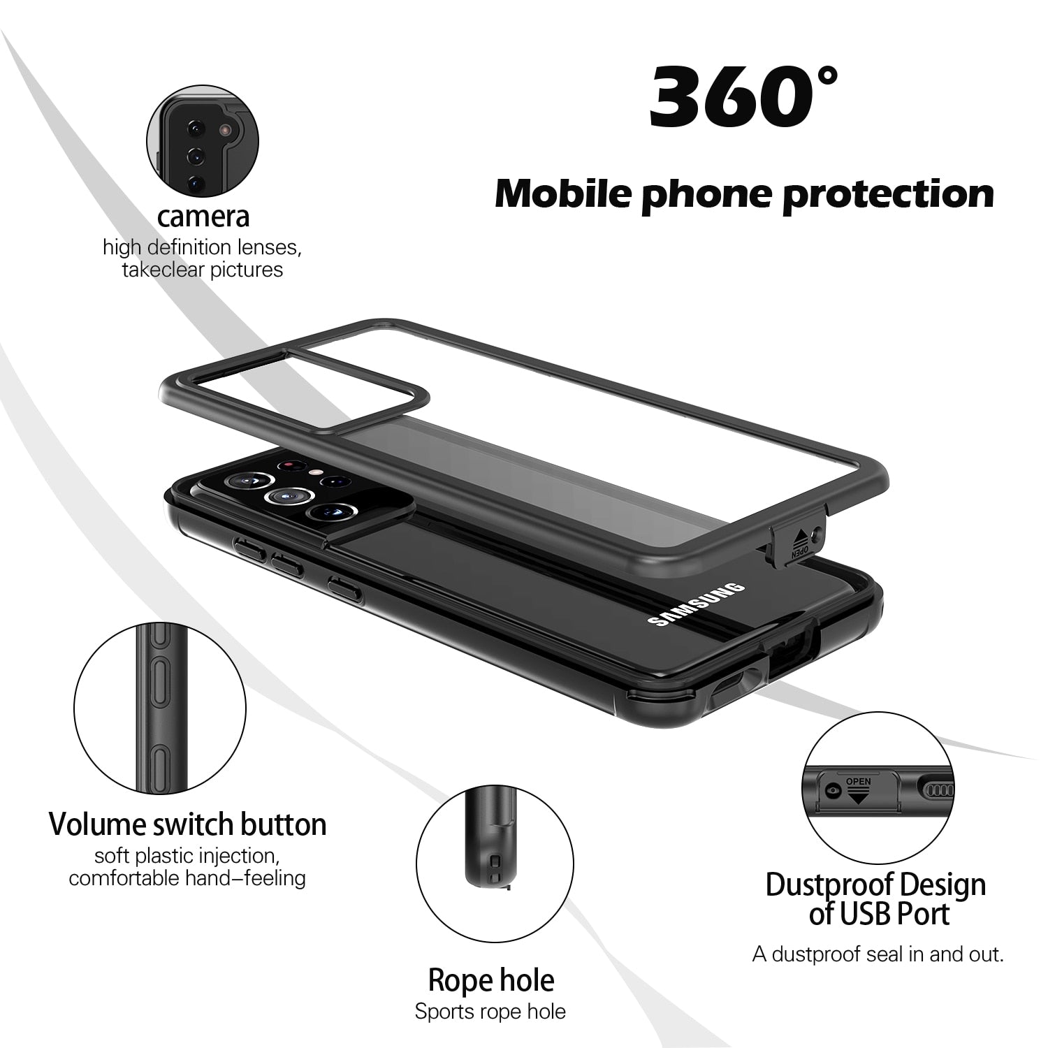 Shockproof Bumper Transparent Clear Case For Samsung S21 Ultra /S21 Plus Case Samsung Galaxy S21 Ultra Plus Cover 360 Protect - 380230 Find Epic Store