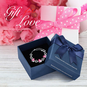 Rose Gold Color Charm Link Chain Bracelets with Fashion Heart Shaped Crystal - 200000147 Pink in box / United States Find Epic Store