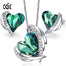 Women Party Dress Jewelry Accessories Heart Shape Pendant Necklace with Crystal from Swarovski Jewelry Set - 100007324 Green / United States / 40cm Find Epic Store
