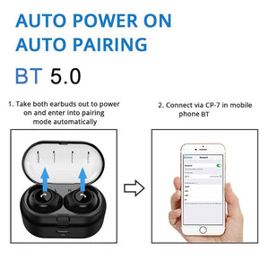 Real Wireless Bluetooth Earbuds Bluetooth 5.0 Binaural Clear Crystal Call Earphone with Charging Box & 100 Hrs Long Standby Time - 63705 Find Epic Store