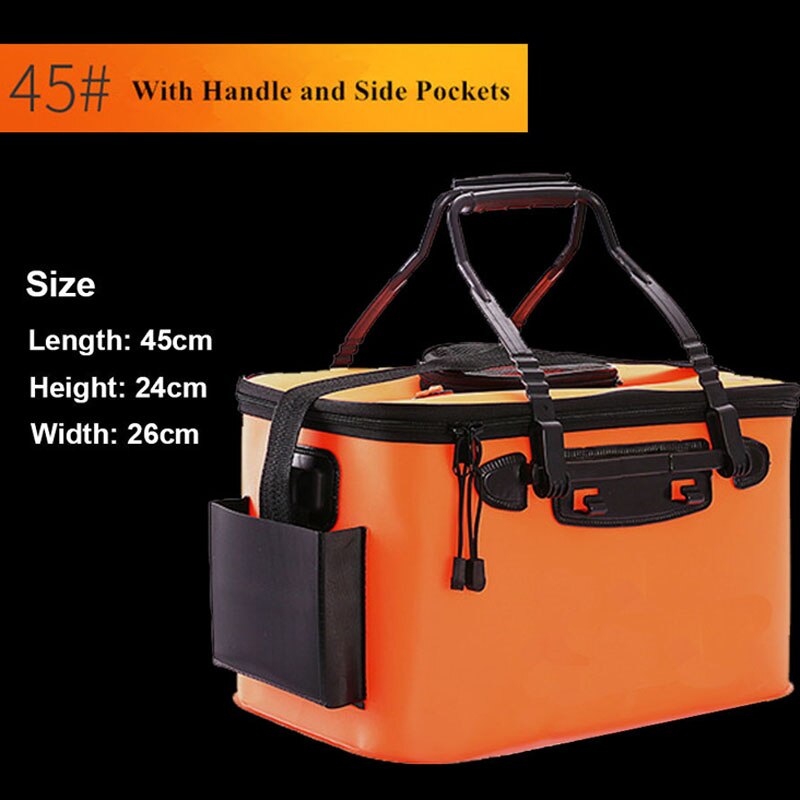 ZK30 Portable EVA Fishing Bag Collapsible Fishing Bucket Live Fish Box Camping Water Container Pan Basin Tackle Storage Bag - 100005879 45 Orange / United States Find Epic Store