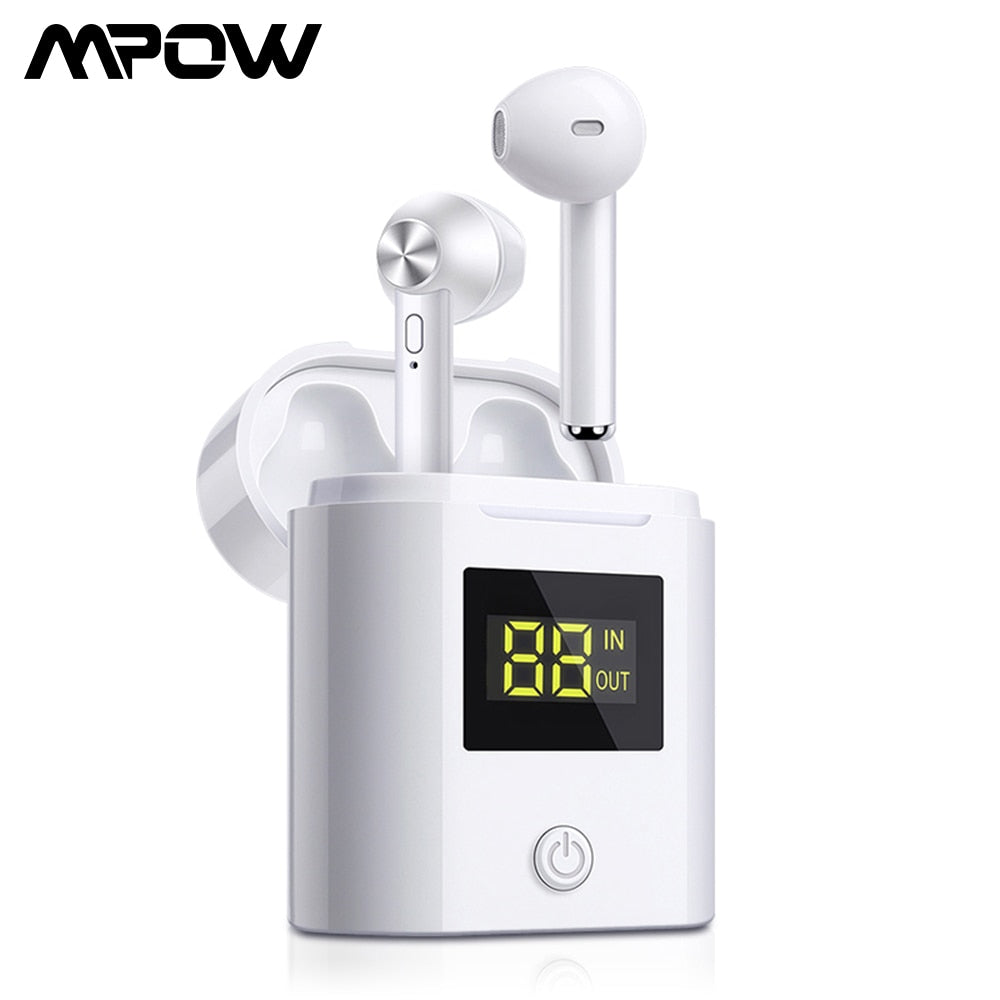 Portable TWS Bluetooth 5.0 Earbuds Wireless HD Stereo Earphones With LED Display Charger Bin Bluetooth Earphones for iPhone 11 - 63705 Find Epic Store