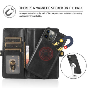 Red Wallet Case For iPhone 12 Pro Max Detachable Retro Leather Magnetic Flip Cover Case for iPhone 11 12 Pro Max X XR XS Max 8 7Plus - 380230 Find Epic Store