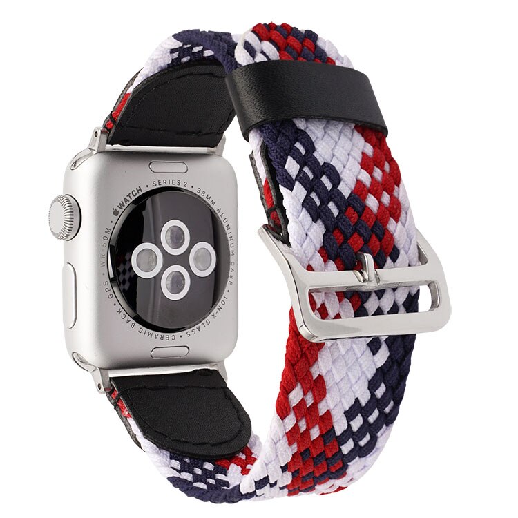 Nylon Braided for Apple Watch Band 38mm 40mm 44mm 42mm Fabric Nylon Belt Bracelet for IWatch Series 6 3 4 5 Se Strap - 200000127 United States / White Red Black / For 38mm and 40mm Find Epic Store