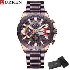 Top Brand Luxury Fashion Watches Men's Casual Quartz Wristwatch Business Watch Men Stainless Steel Waterproof Male Clock - 0 coffee box Find Epic Store