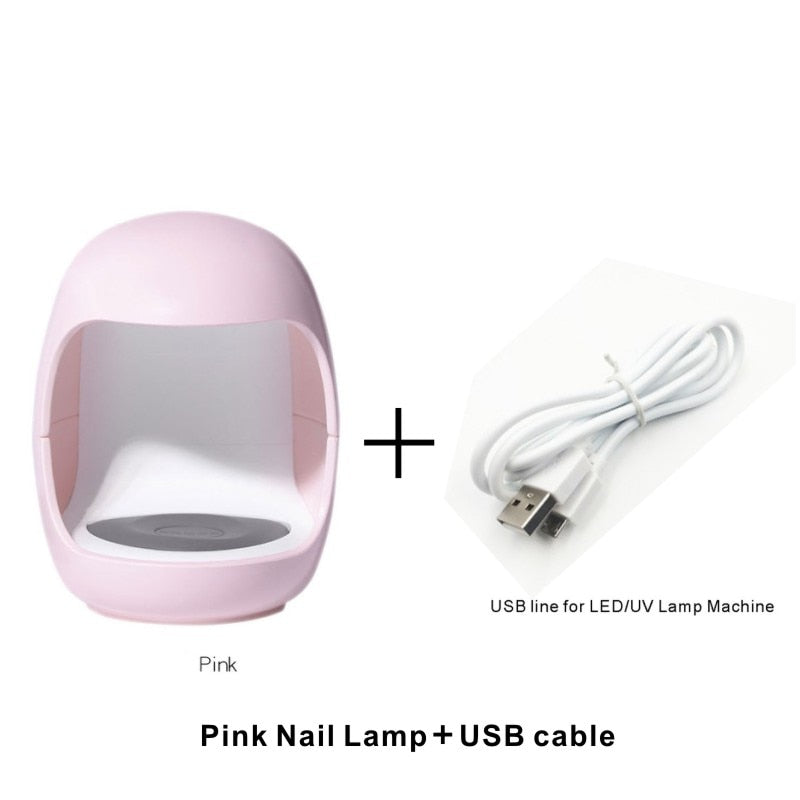 Nail Dryer MINI 3W USB UV LED Lamp Nail Art Manicure Tools Pink Egg Shape Design 30S Fast Drying Curing Light for Gel Polish - 0 Pink lamp-USB Find Epic Store