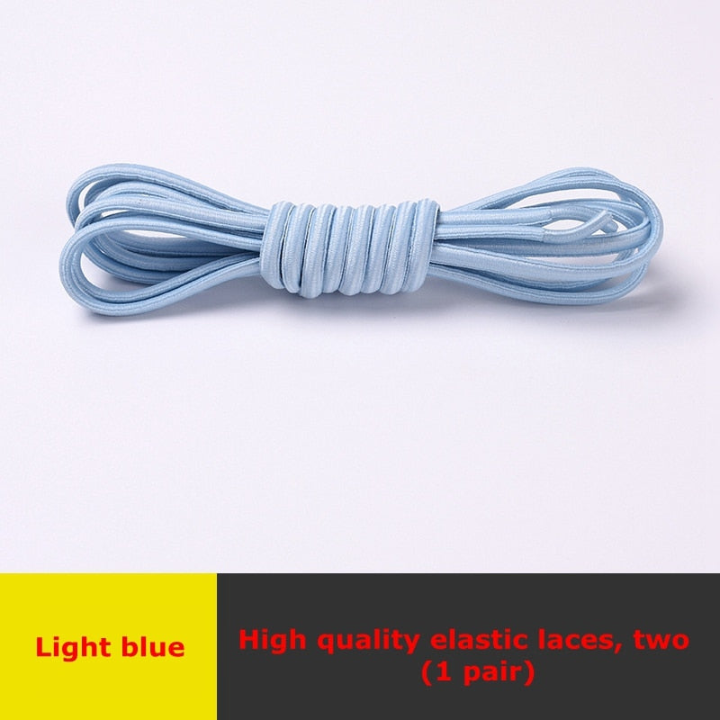 Semicircle Shoelaces Elastic Kids Adult Safety No Tie Shoelace Suitable For All Kinds Of Shoes Leisure Sneakers Lazy Laces - 3221015 Light blue / United States / 100cm Find Epic Store