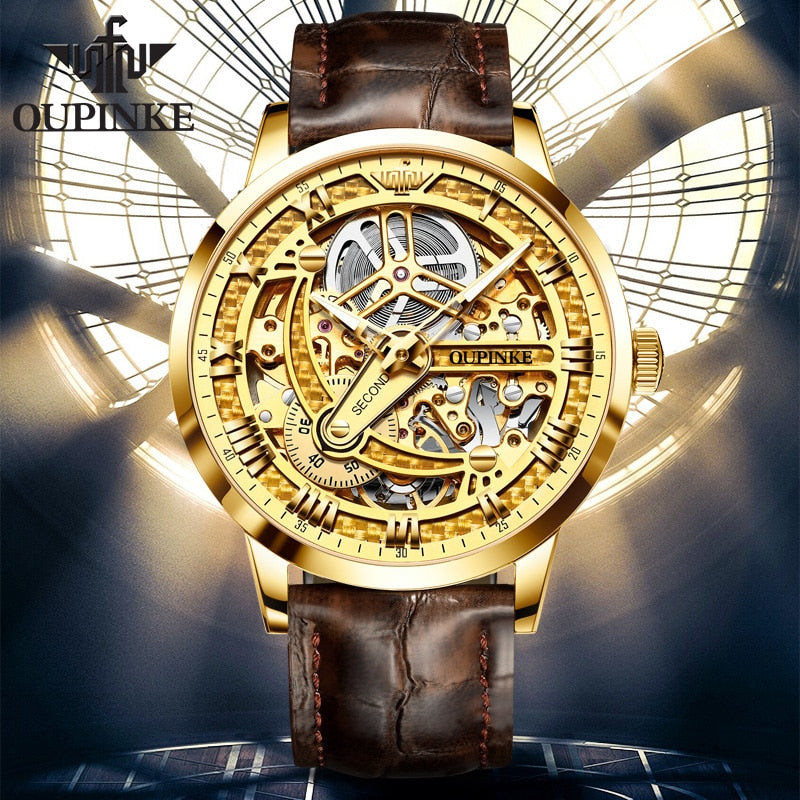 Automatic Luxury Mechanical Skeleton Leather Top Brand Wristwatch - 200033142 Find Epic Store