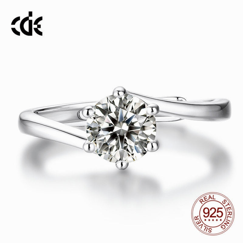 Brand Jewelry Round 1Ct Diamond Solitaire Engagement Wedding Ring Women 925 Sterling Silver Ring for Your Lover - 200001701 Find Epic Store