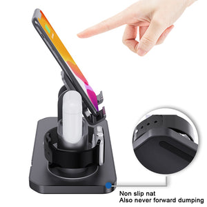 3 in 1 Charging Dock Holder For iPhone 11 12 Pro XR XS Max Silicone Charger Stand for Apple Watch AirPods Charging Station Docking - 5093004 Find Epic Store