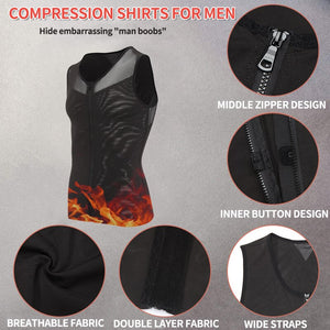 Mens Chest Compression Shirt Gynecomastia Vest Slimming Shirt Body Shaper Tank Top Front Zipper Corset For Man Shapewear - 0 Find Epic Store