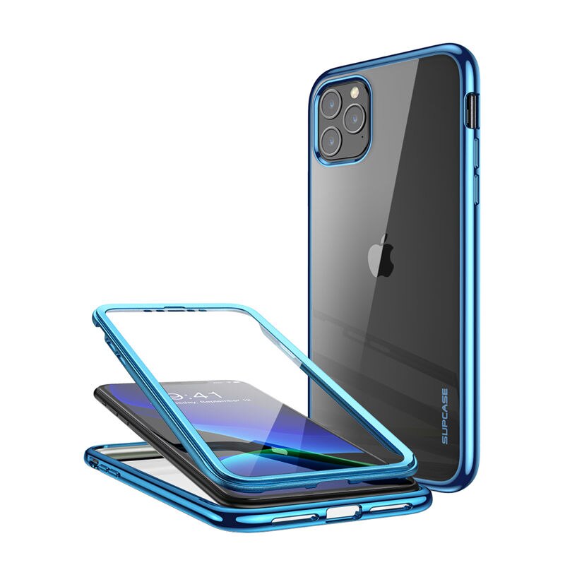 For iPhone 11 Pro Case 5.8" (2019) UB Electro Metallic Electroplated + TPU Full-Body Cover with Built-in Screen Protector - 380230 Blue / United States Find Epic Store