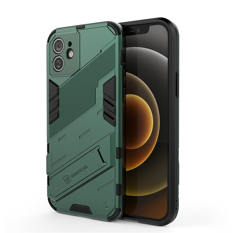 Green Color Case - Shockproof Phone Case For iPhone 6/6s/7/7 Plus/8/8 Plus/X/XR/XS/XS Max/11/11 Pro/11 Pro Max/12/12 Pro/12 Max/12 Mini With Phone Stand Cover - 380230 for iPhone Xs Max / green / United States Find Epic Store
