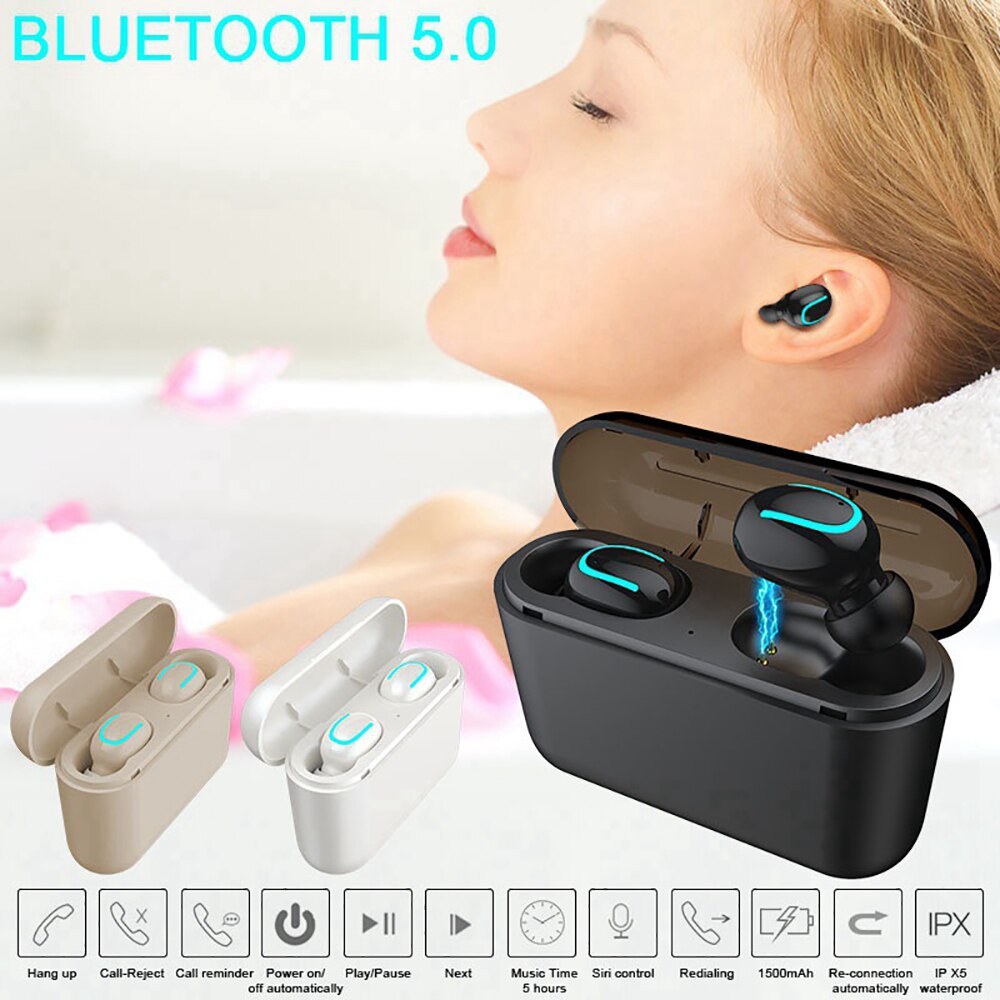 True Wireless Bluetooth 5.0 Earbuds Waterproof TWS Headset for Mpow with 1500mAh Charging Case Auto-pairing Hand-free Earbuds - 63705 Find Epic Store