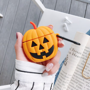 Silicone Pumpkin Halloween face Cute For Airpods 2/1 Accessories Protector earpods headphones terror for Airpods 2/1 cases - 200001619 United States / Pumpkin face Find Epic Store