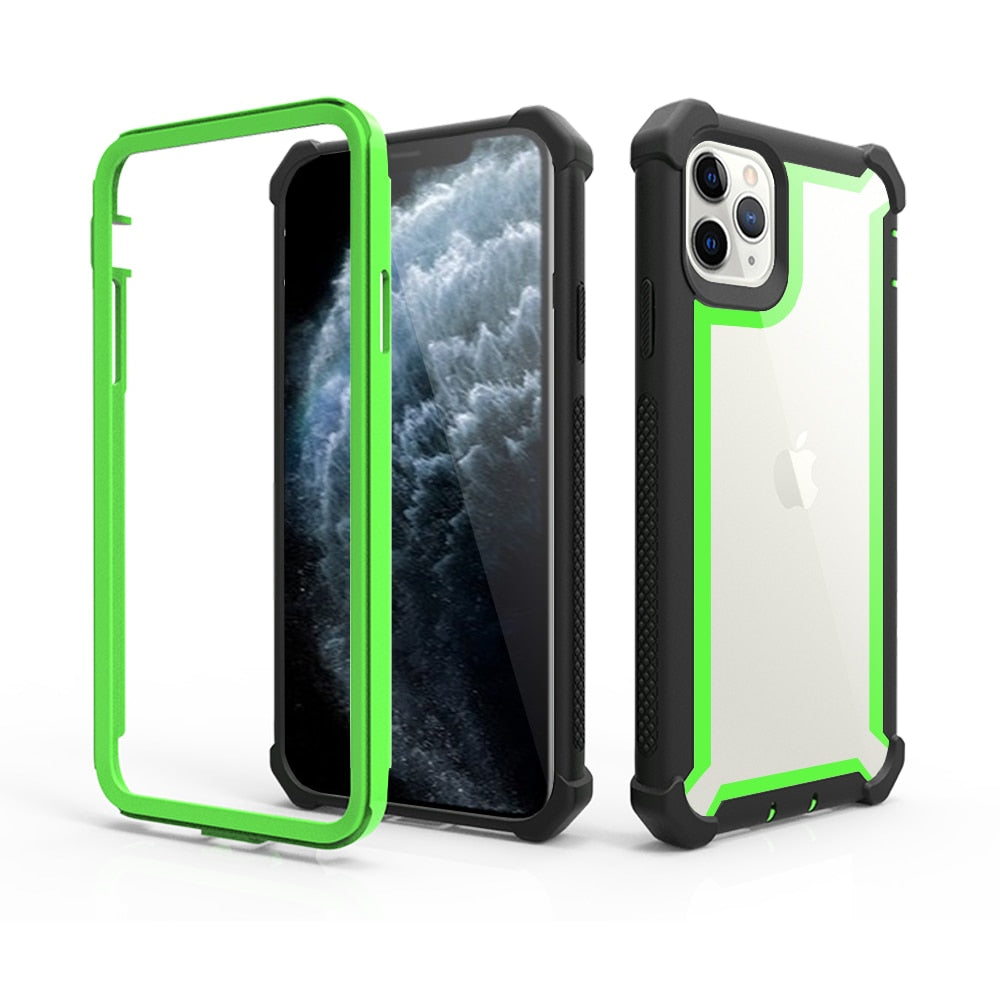 Green Color Case - Shockproof Bumper Transparent TPU Phone Case For iPhone 12 Mini 12 11 Pro Max X XR XS Max SE 2020 6 6S 8 Plus Back Cover - 380230 For iPhone 6 / Green Phone Case / United States Find Epic Store