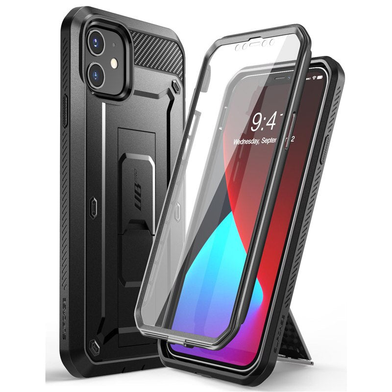 iPhone 12 Mini Case 5.4 inch Full-Body Rugged Holster Cover with Built-in Screen Protector & Kickstand - 380230 PC + TPU / Black / United States Find Epic Store