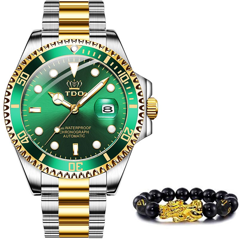 Top Brand Sapphire Glass Men Watch - 200033142 gold green / United States Find Epic Store