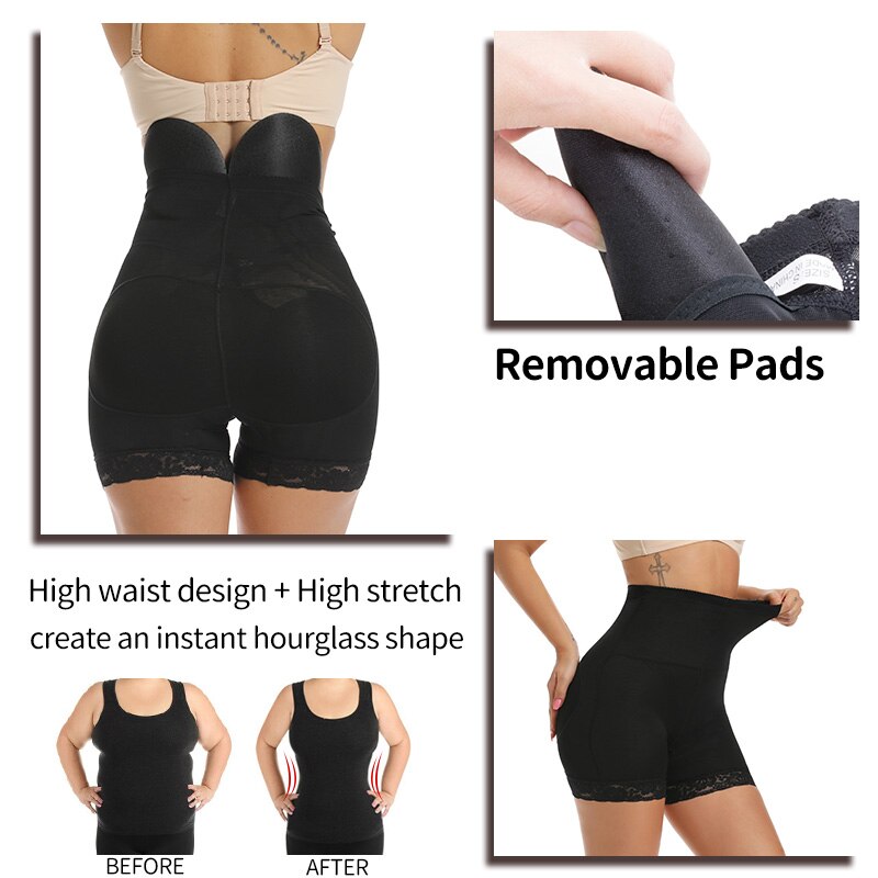 Padded Butt Lifter Hip Pads High Waist Shapewear Push Up Booty Enhancer Tummy Control Panties Buttocks Lift Women Body Shaper - 31205 Find Epic Store