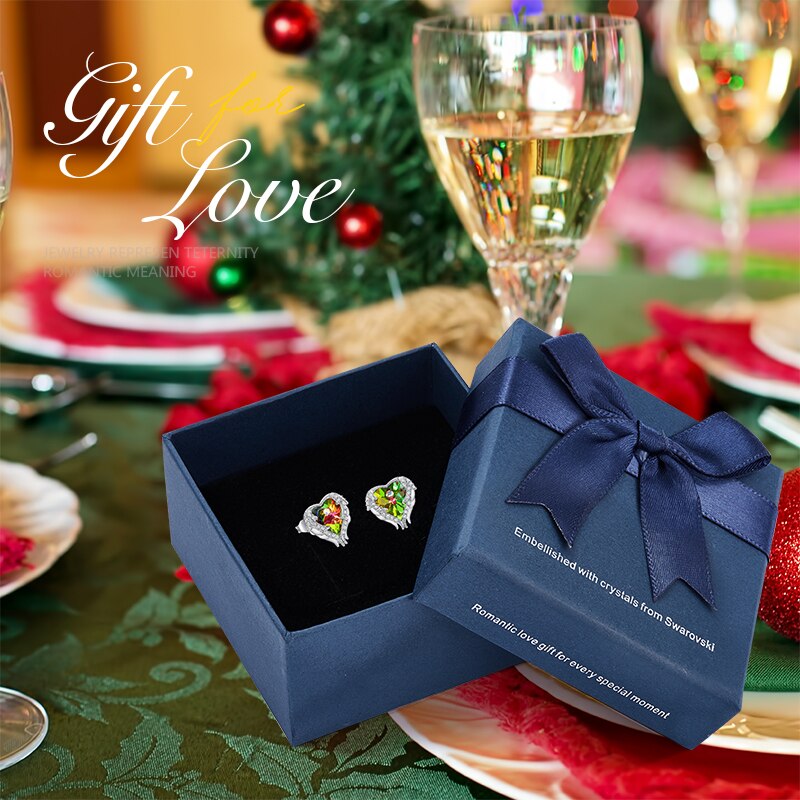 Sparkling Jonquil Heart Crystal Earrings - 200000171 Olive in box / United States Find Epic Store