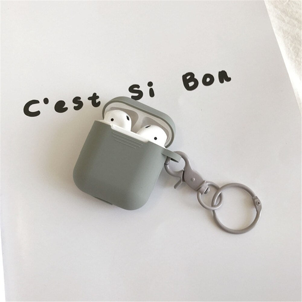 Silicone for Airpods Cases Cover Luxury Cute Airpods2 Earphone Protector Air Pods Accessories with Keychain for Airpods 2 1 Case - 200001619 United States / Gray Find Epic Store