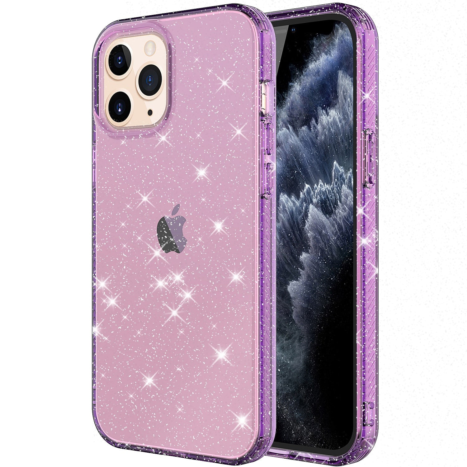 Case For iPhone 12 Mini 12 Pro Max 5G Cover Glitter Clear Matte Anti-fall soft case for iPhone 12 mini/12 Pro/12 Pro Max Cover - 380230 for iPhone 12 Mini / purple / United States Find Epic Store