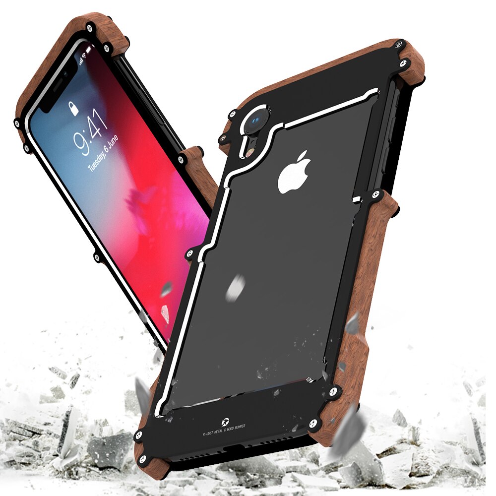 Luxury Aluminum Screws Phone Case for iPhone 12 Pro Max Mini X XR XS 11 Pro Max Shockproof Wood Cover - 380230 Find Epic Store