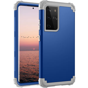for Samsung Galaxy S21 Ultra S21 S21+ 5G Shockproof Phone Cases ,PC+TPU 3-Layers Hybrid Full-Body Protect Anti-Knock Phone Shell - 380230 For Galaxy S21 / Blue / United States Find Epic Store