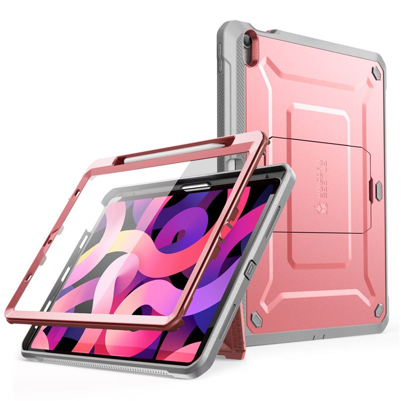 For iPad Air 4 Case 10.9" (2020 Release) UB PRO Full-body Rugged Cover Case WITH Built-in Screen Protector & Kickstand - 200001091 RoseGold / United States Find Epic Store