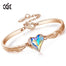 Luxury Brand Jewelry Angel Wings Rose Gold Bracelet Pink Heart Crystal Charm Bangles - 200000146 AB Color / United States Find Epic Store