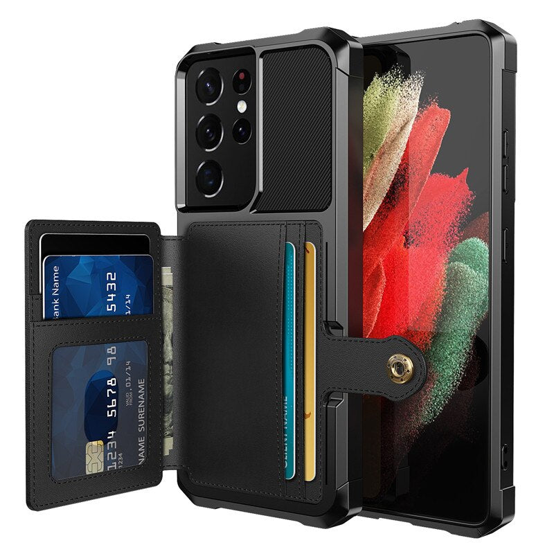 Car Magnetic PU Leather Wallet Phone Case for Samsung Galaxy Note 20 S10 S20 Ultra S9 Plus Note 10 Soft TPU Shockproof Cover - 380230 For Galaxy S9 / Black / United States Find Epic Store