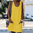 Button Plain Pocket Bohemian Dress - 200000601 Find Epic Store