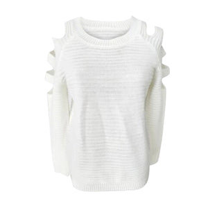 Women's Round Neck Sexy Solid Color Knit Top - 200000373 Find Epic Store