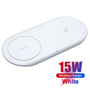 15W Qi Wireless Charger For iPhone 12 Pro Max Quick Wireless Fast Charging Pad Phone Charger for Samsung Note 20 Ultra Airpods - 201201509 2 in 1 white / United States Find Epic Store