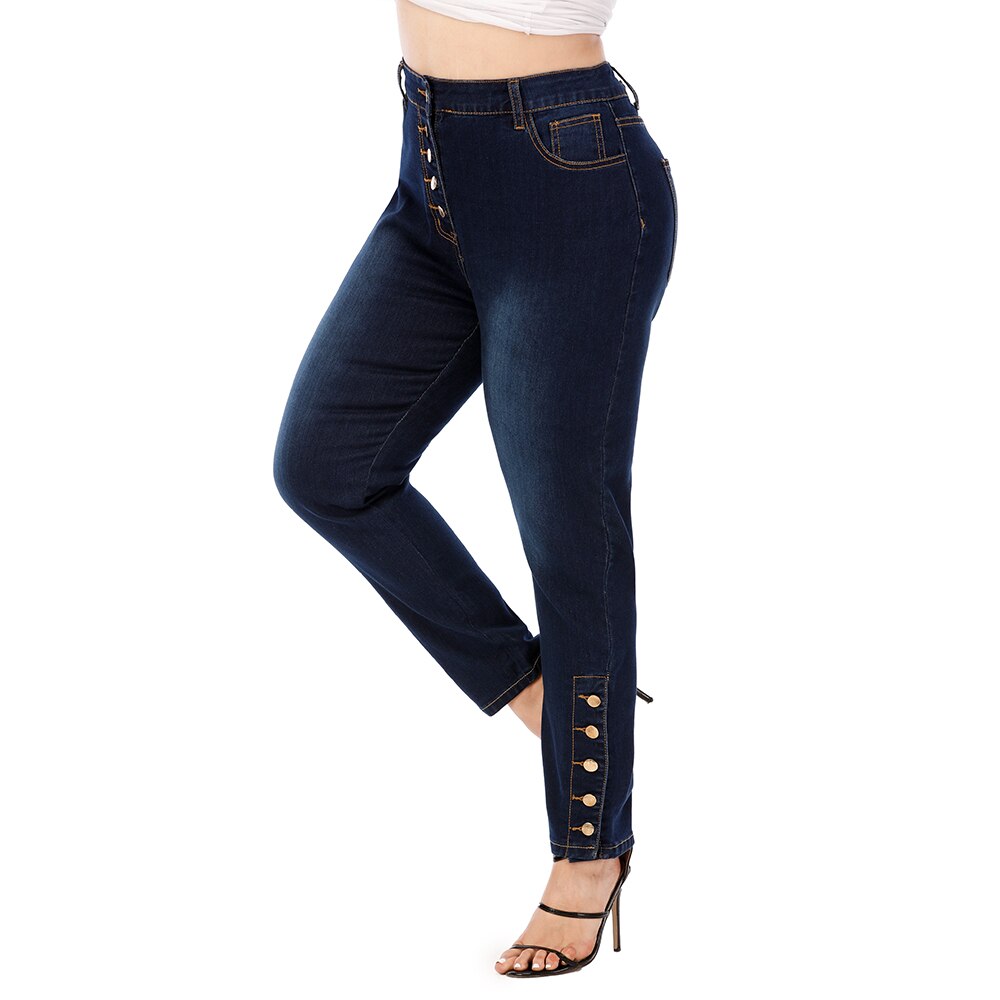 5XL Plus Size High Waist Pocket Button Jeans - 200000361 Find Epic Store