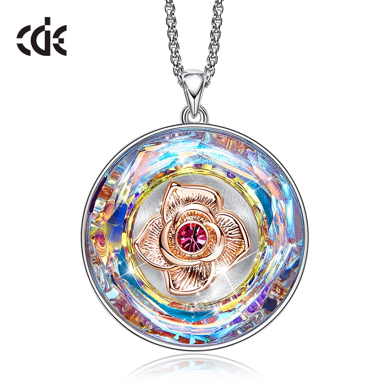 Dancing Rose Necklace Embellished with Crystal - 200000162 Silver / United States / 40cm Find Epic Store
