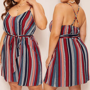 Sundress Plus Size Stripe Print Dress - 200000347 Find Epic Store
