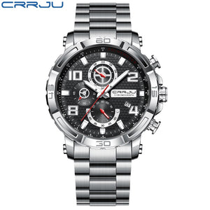 Top Brand Casual Sport Chronograph 316L Stainless Steel Wristwatch Big Dial Waterproof Quartz Clock - 0 Find Epic Store