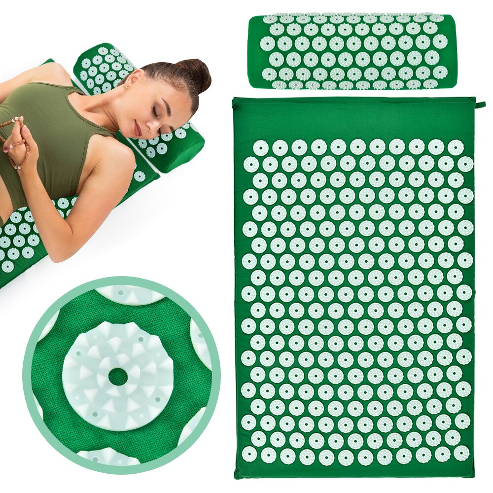 Massage Cushion Yoga Mat Head Neck Back Massage Cushion Pillow Yoga Spike Mat Anti-stress Acupuncture pad Needle Massager - 201221711 Find Epic Store