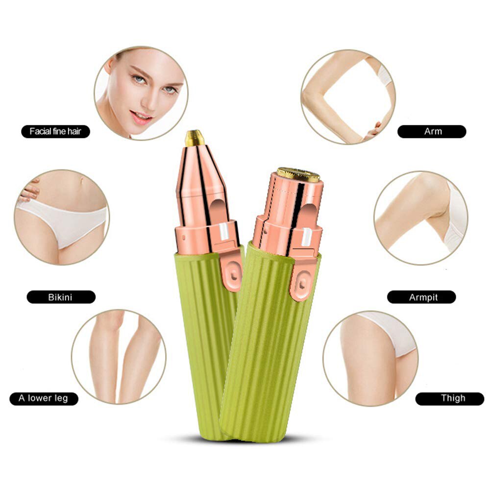 2 In 1 Electric Women Hair Trimmer Female Body Facial Eye Brow Razor Shaver Bikini Painless Shaver Epilator Hair Remover USB Hot - 66010102 Find Epic Store