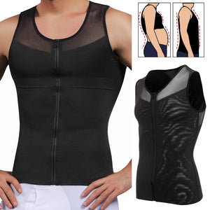 Mens Body Shaper Abdomen Slimming Shapewear Belly Shaping Gynecomastia Compression Shirts WIth Zipper Waist Trainer Corset Top - 200001873 Find Epic Store
