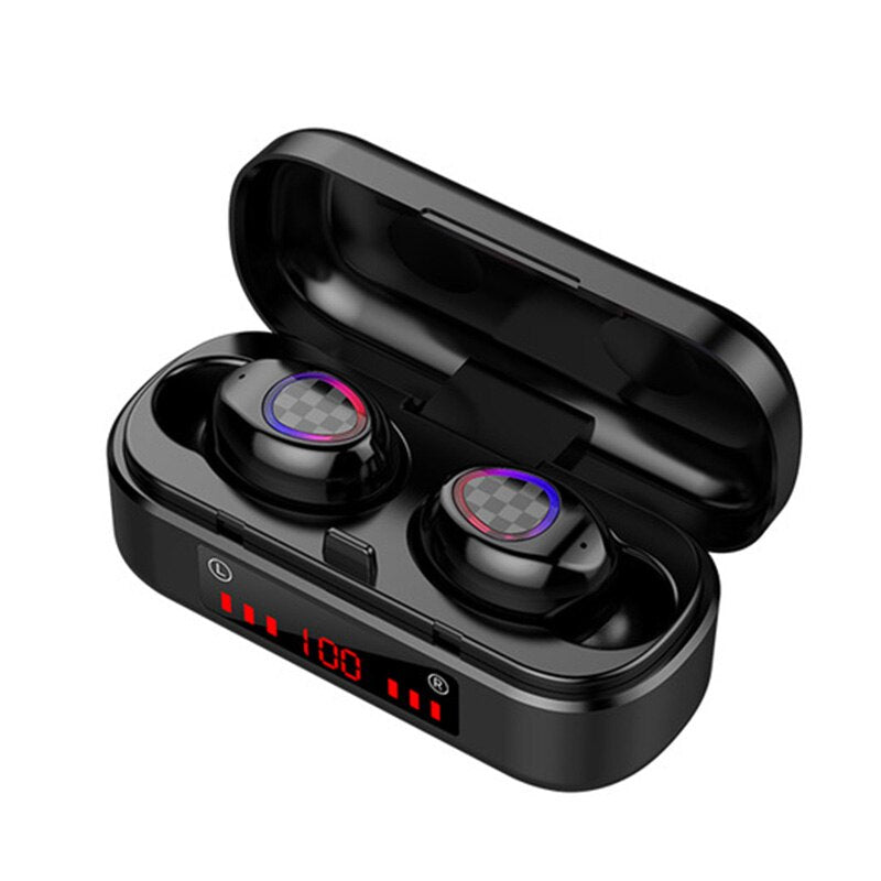 Waterproof IPX7 Wireless Headphones 5.0 Headsets Mini Bluetooth Earbuds LED Display Earbud With Charging Box Headset for Xiaomi - 63705 Button Control / United States Find Epic Store