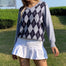 Argyle Long Sleeve Ribbed Knitted Sweater - 201240203 Find Epic Store