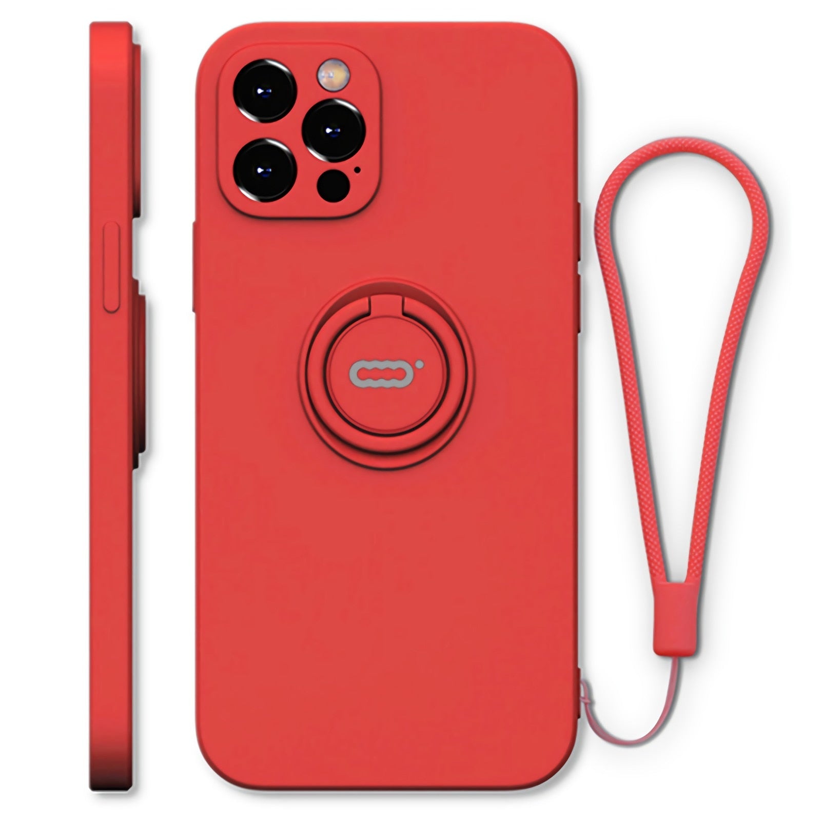 Red Color Case - iPhone 7/8/X/XR/XS/XS Max/SE(2020)/11/11 Pro/11 Pro Max/12/12 Pro/12 Mini/12 Pro Max, 360 Ring Holder Kickstand - Anti-Scratch Protective Case - 380230 for iPhone 7 8 / Red / United States Find Epic Store