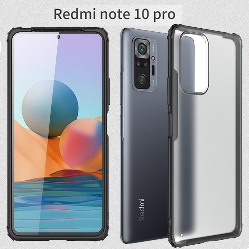 Thin Matte Phone Case For Redmi note 10 Pro Max Full Cover Shockproof Transparent Frosted Case For Redmi note 10 Pro Max Cover - 380230 Find Epic Store