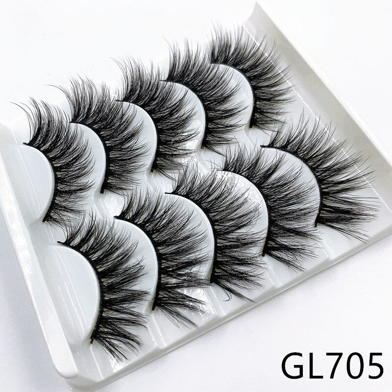 5 pairs 3d mink lashes handmade 3d lashes natural eye lashes makeup lashes extension - 200001197 GL705 / United States Find Epic Store