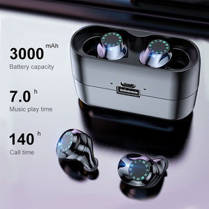 9D Hifi Stereo TWS Earphones Bluetooth 5.0 Wireless Earbuds with Breathing Light & Charging Box Touch Control Waterproof Earbuds - 63705 Find Epic Store