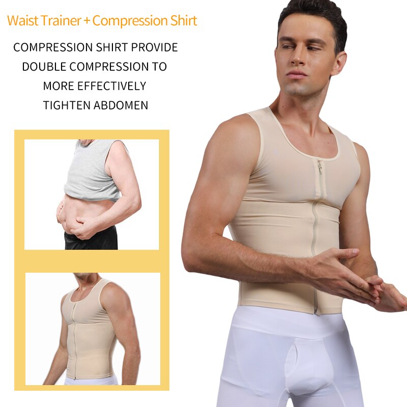Mens Slimming Body Shaper Gynecomastia Compression Shirts Tummy Control Shapewear Waist Trainer Chest Abs Slim Vest Male Corset - 200001873 Find Epic Store